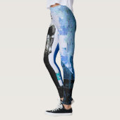 Blauwe Egyptische kunst schilderen Leggings (Links)