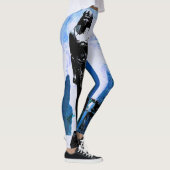 Blauwe Egyptische kunst schilderen Leggings (Rechts)