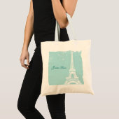 Blauwe Eiffel Tower Canvas tassen (Voorkant (product))