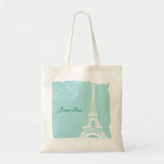 Blauwe Eiffel Tower Canvas tassen (Voorkant)
