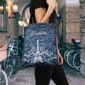 Blauwe Eiffeltoren Canvas tas