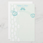 Blauwe eigenaars in liefde Persoonlijk Dank je ver Briefpapier (Voorkant / Achterkant)