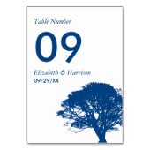 Blauwe eik boom, rustieke & minimalistische bruilo kaart (Voorkant)