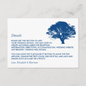 Blauwe eik boom, rustieke/minimalistische bruiloft informatiekaartje (Voorkant)