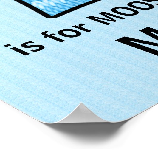 Blauwe Eland Monogram Letter M Babykamer Poster (Hoek)