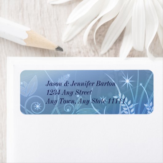 Blauwe Elegante Adreslabels met Sterren Etiket (Insitu)