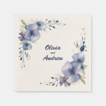 Blauwe Elegante Bloemen: Gepersonaliseerde Huwelij