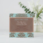 Blauwe elegante damp slaat de datum op save the date (Staand voorkant)