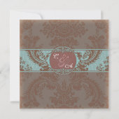 Blauwe elegante damp slaat de datum op save the date (Achterkant)