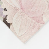 Blauwe elegante vrouw bloemrijke fancy jurk fleece deken (Hoek)