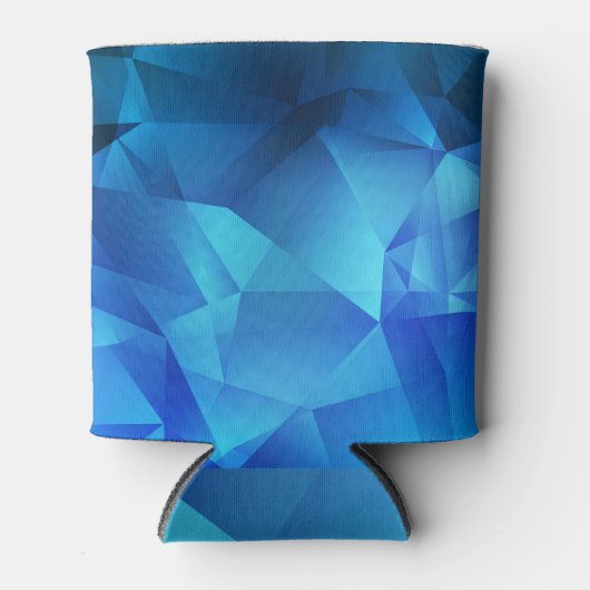 Blauwe Elegantie:  Driehoek Halftone Blikjeskoeler (Voorkant)