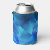 Blauwe Elegantie:  Driehoek Halftone Blikjeskoeler (Blikje Achterkant)