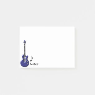 Blauwe elektrische gitaar post-it® notes
