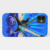 Blauwe elektrische gitaren, Drums en luidsprekers Case-Mate iPhone Case (Achterkant (horizontaal))