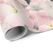 Blauwe Ellegante Vrouw Bloemrijke Fantasie Jurk Cadeaupapier (Rol Hoek)