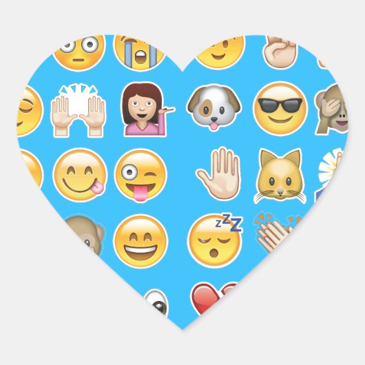 blauwe emoji hart sticker (Voorkant)