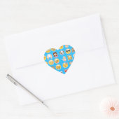 blauwe emoji hart sticker (Envelop)