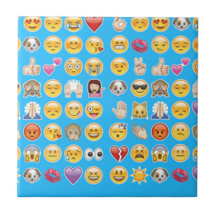 blauwe emoji tegeltje