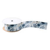 Blauwe en beige bloemen lint (Spoel)