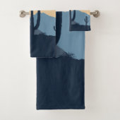 Blauwe en beige woestijnzon bad handdoek (Insitu)