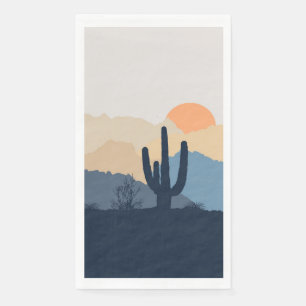 Blauwe en beige woestijnzon servet