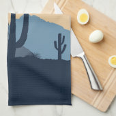 Blauwe en beige woestijnzon theedoek (Quarter Fold)