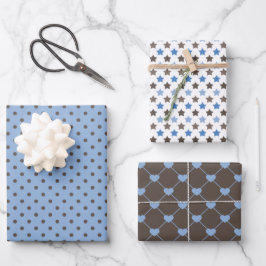 BLAUWE EN BLAUWE PATRONEN INPAKPAPIER VEL