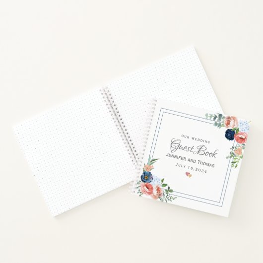 Blauwe en blauwe Rozen Notitieboek (Binnen)