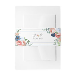 Blauwe en blauwe Rozen Uitnodigingen Wikkel