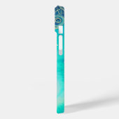 Blauwe en Blauwgroen Abstracte Kunst Case-Mate iPhone Case (Achterkant / Links)