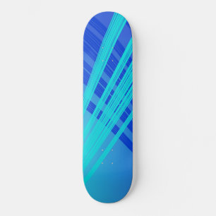 Blauwe en Blauwgroen Abstracte lijnen Skateboard