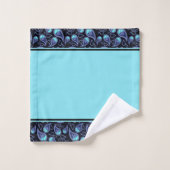 Blauwe en blauwgroen badhanddoekset bad handdoek (Wasdoekje)