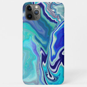 Blauwe en Blauwgroen marmergolven iPhone 11 Pro Max Hoesje