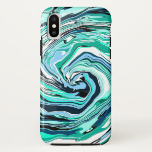 Blauwe en/blauwgroen marmertruien iPhone XS hoesje