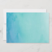 Blauwe en Blauwgroen Waterverf Ombre Horizontal We Kaart (Achterkant)