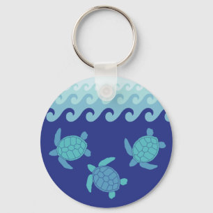 Blauwe en Blauwgroen Zee Sleutelhanger