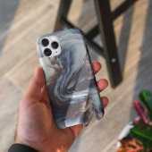 Blauwe en bruine abstracte verftelefoondozen Case-Mate iPhone case