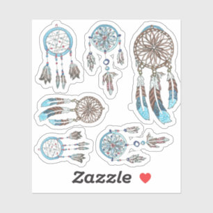 Blauwe en bruine droomcatalogus sticker
