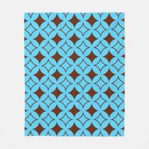 Blauwe en bruine schildpad fleece deken