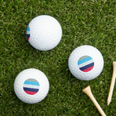 Blauwe en bruine strepen golfballen (Insitu Gras)