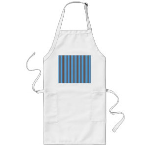 Blauwe en bruine strepen van snoep lang schort