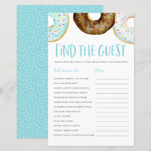 Blauwe en chocolade donuts Zoek het gastspel