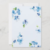 Blauwe en fijne bloei bruiloft kaart (Achterkant)