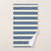 Blauwe en gebroken witte strepen bad handdoek (Handdoek)