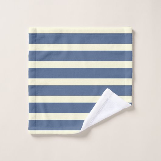 Blauwe en gebroken witte strepen bad handdoek (Wasdoekje)