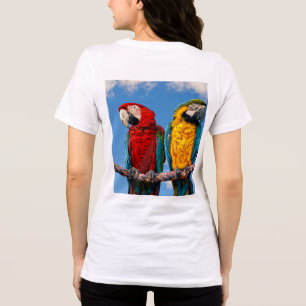Blauwe en gele ara en een Scarlet ara Tri-Blend Shirt