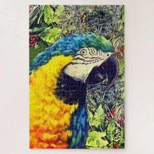 Blauwe en gele ara legpuzzel