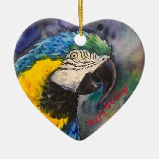 Blauwe en gele ara Ornament (Voorkant)