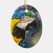 Blauwe en gele ara Ornament (Achterkant)
