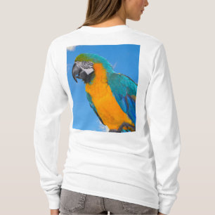 Blauwe en gele ara t-shirt